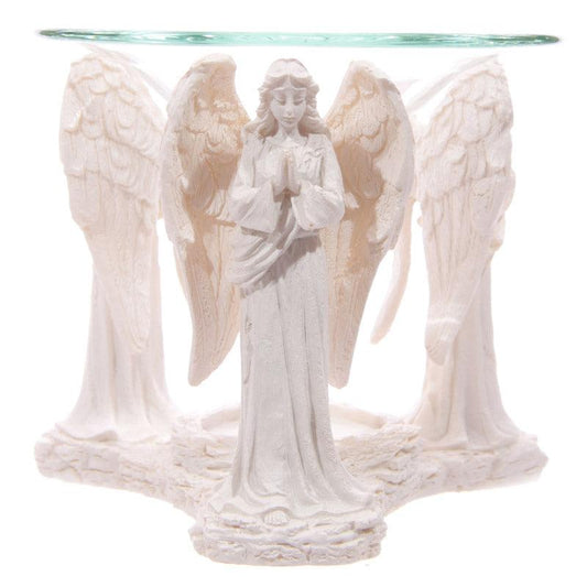 White Praying Angel Figurine Oil and Wax Burner - DuvetDay.co.uk