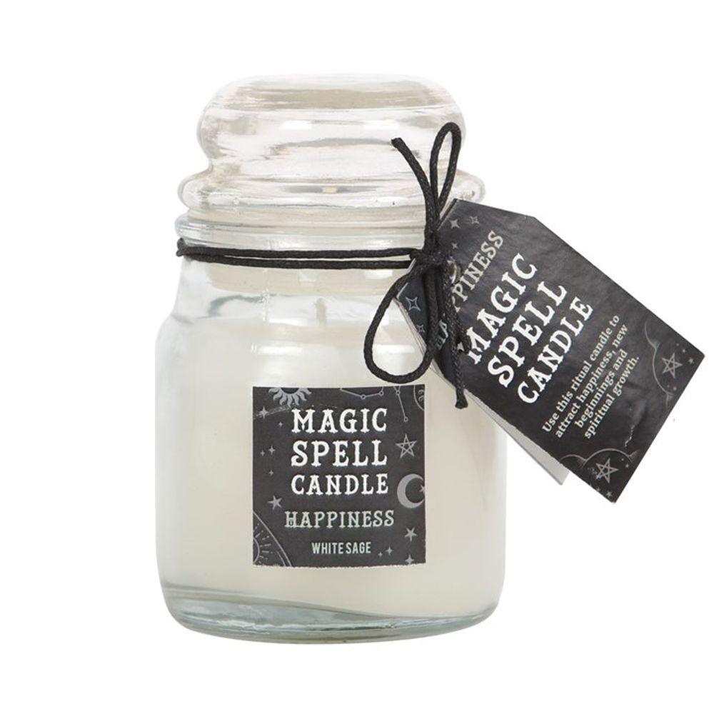 White Sage 'Happiness' Spell Candle Jar - DuvetDay.co.uk