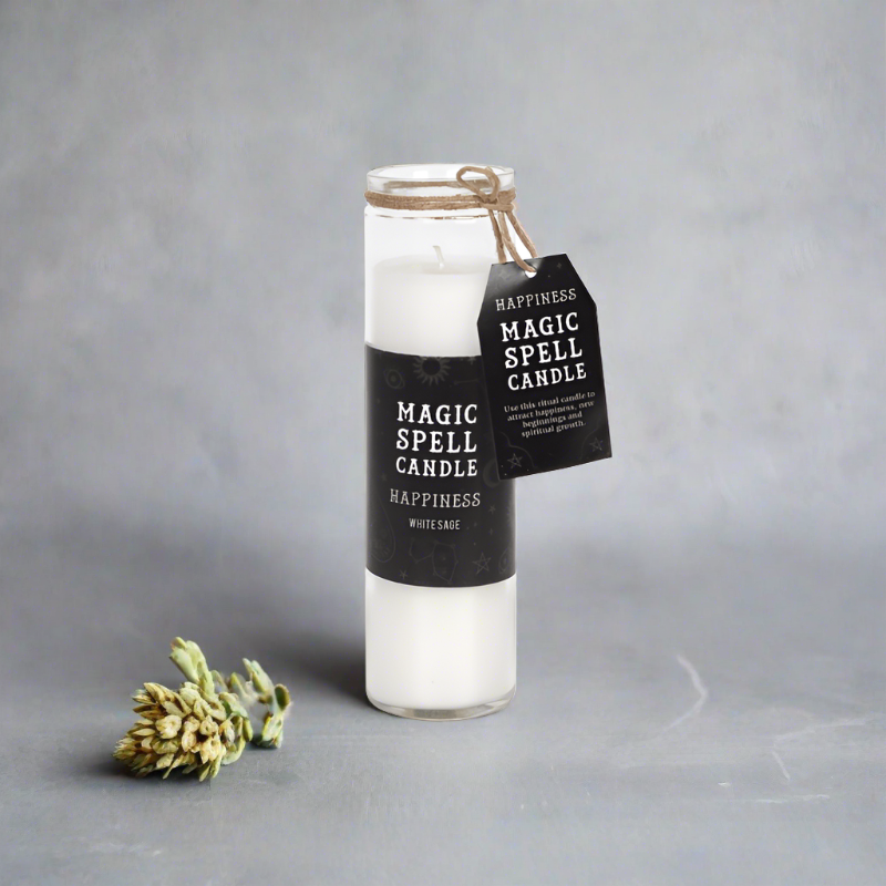 White Sage 'Happiness' Spell Tube Candle - DuvetDay.co.uk