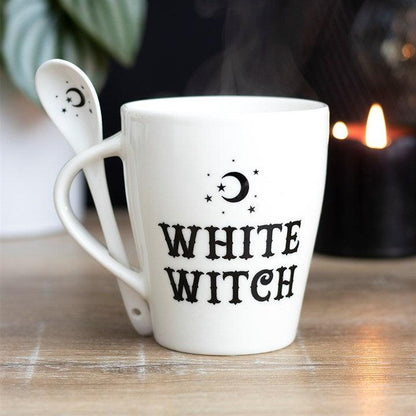 White Witch Mug and Spoon Set - DuvetDay.co.uk