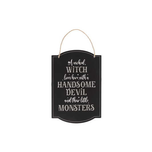 Wicked Witch Family Hanging Sign - DuvetDay.co.uk