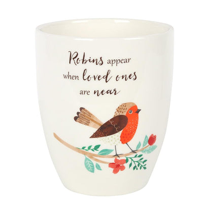 Winter Robin Ceramic Plant Pot - DuvetDay.co.uk