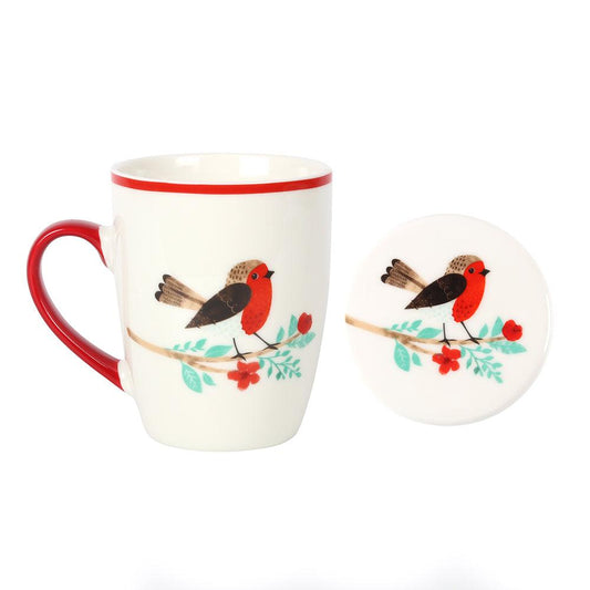 Winter Robin Mug and Coaster Set - DuvetDay.co.uk