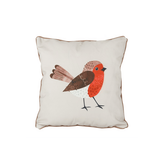 Winter Robin Square Cushion - DuvetDay.co.uk