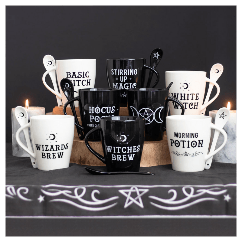 Witch and Wizard Couples Mug and Spoon Set - DuvetDay.co.uk