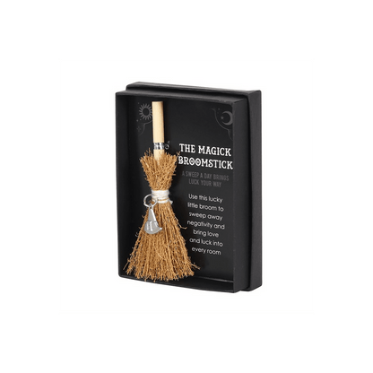 Witch Hat Mini Magick Broomstick - DuvetDay.co.uk