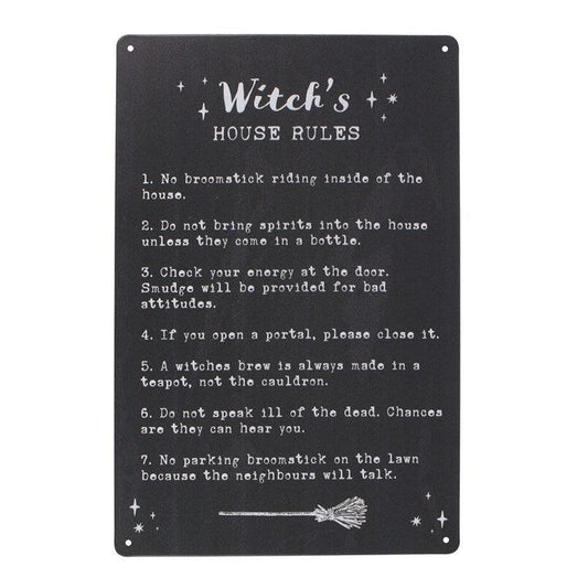 Witch's House Rules Metal Sign