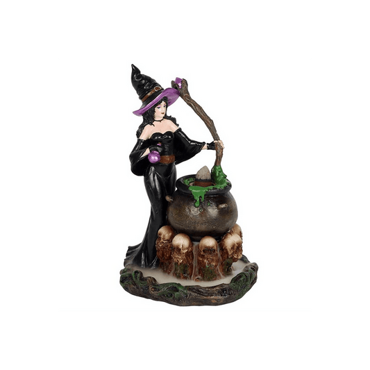 Witch with Cauldron Backflow Incense Burner