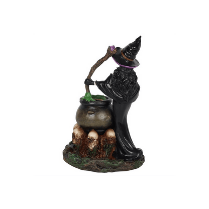 Witch with Cauldron Backflow Incense Burner - DuvetDay.co.uk