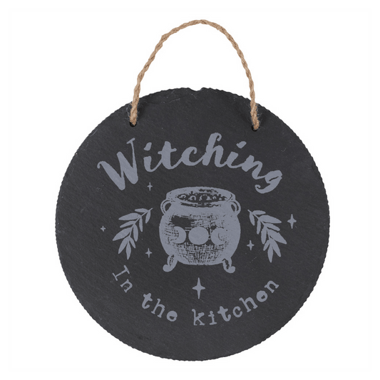Witching In The Kitchen Slate Hanging Sign
