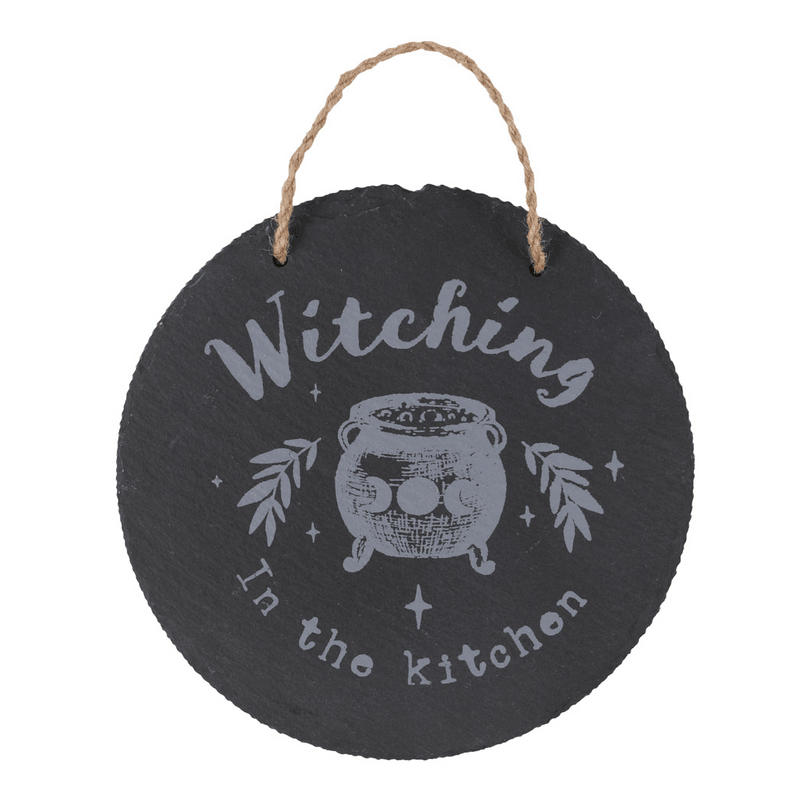 Witching In The Kitchen Slate Hanging Sign - DuvetDay.co.uk