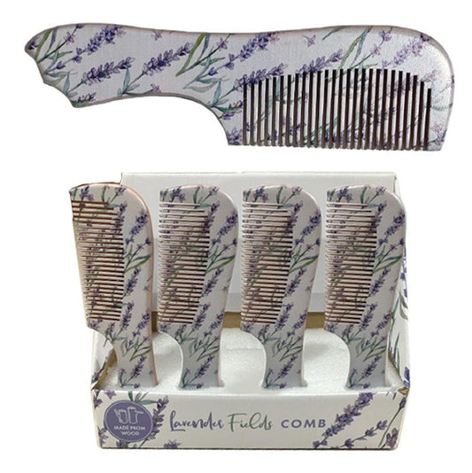 Wooden Comb - Pick of the Bunch Lavender Fields - DuvetDay.co.uk