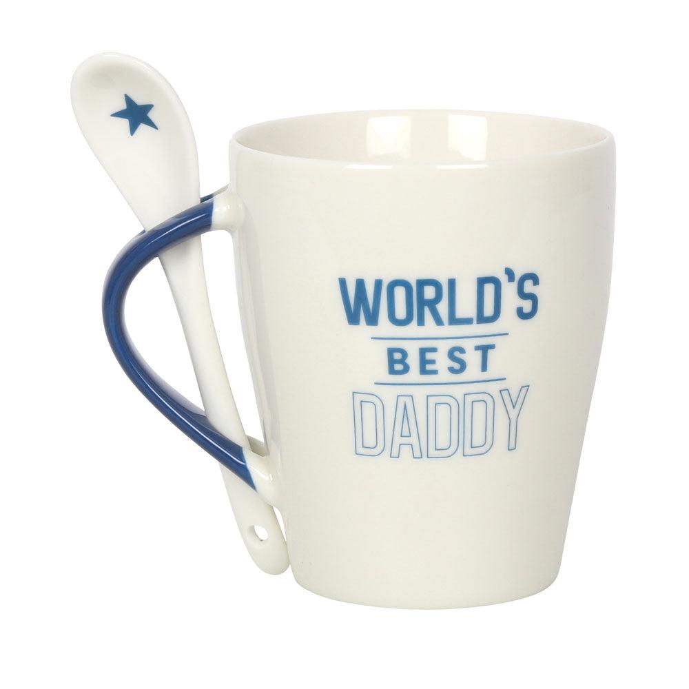 World's Best Daddy Ceramic Mug and Spoon Set - DuvetDay.co.uk