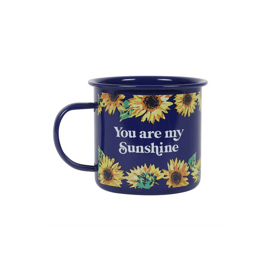 You Are My Sunshine Sunflower Enamel Mug - DuvetDay.co.uk