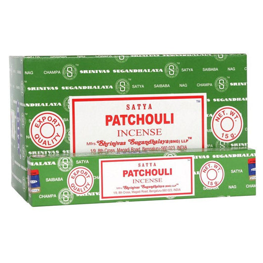 12 Packs of Patchouli Incense Sticks by Satya - DuvetDay.co.uk
