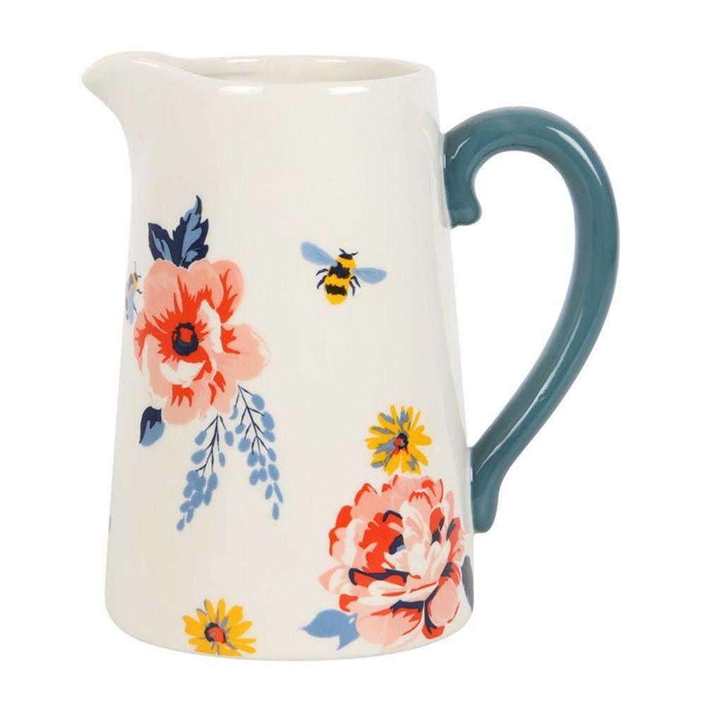 17cm Bee-utiful Floral Ceramic Flower Jug - DuvetDay.co.uk