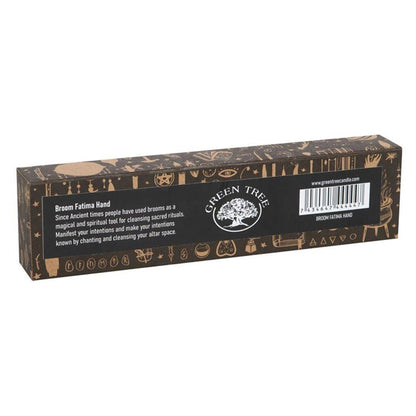 20cm Broom with Hamsa Hand Charm - DuvetDay.co.uk