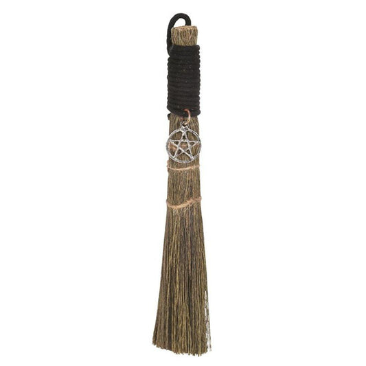 20cm Broom with Pentagram Charm - DuvetDay.co.uk