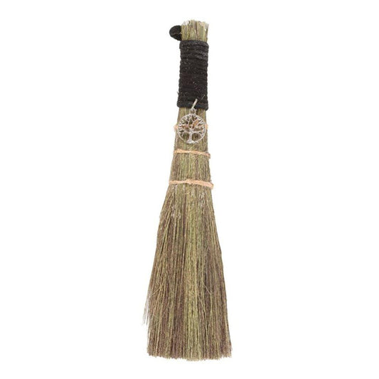 20cm Broom with Tree of Life Charm - DuvetDay.co.uk
