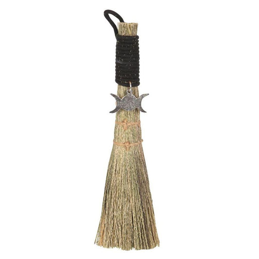 20cm Broom with Triple Moon Charm - DuvetDay.co.uk