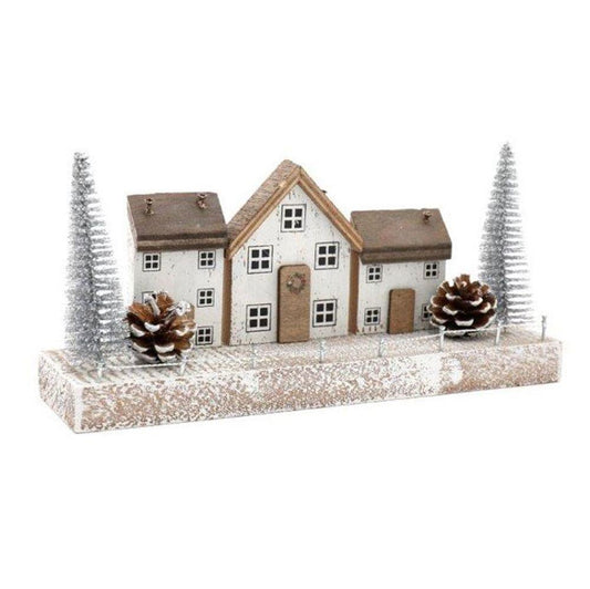 20cm Silver Christmas House Decoration - DuvetDay.co.uk