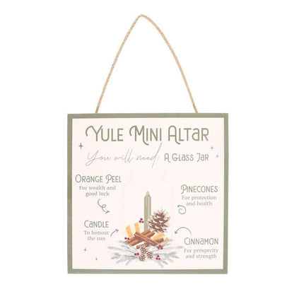 20cm Yule Altar MDF Hanging Sign - DuvetDay.co.uk