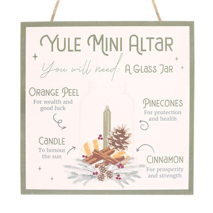 20cm Yule Altar MDF Hanging Sign - DuvetDay.co.uk