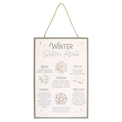 30cm Winter Solstice Rituals MDF Hanging Sign - DuvetDay.co.uk