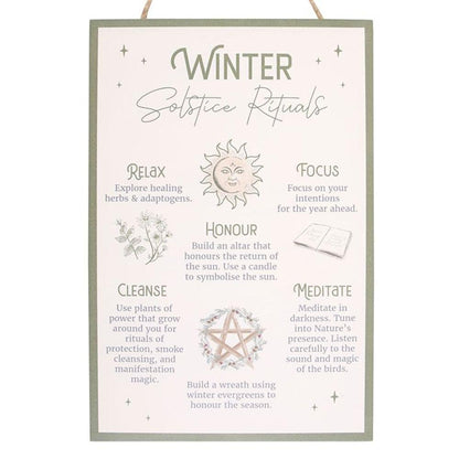 30cm Winter Solstice Rituals MDF Hanging Sign - DuvetDay.co.uk