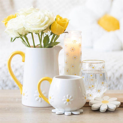 All Over Daisy Print Stemless Wine Glass - DuvetDay.co.uk