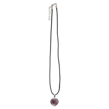 Amethyst Healing Crystal Heart Necklace - DuvetDay.co.uk