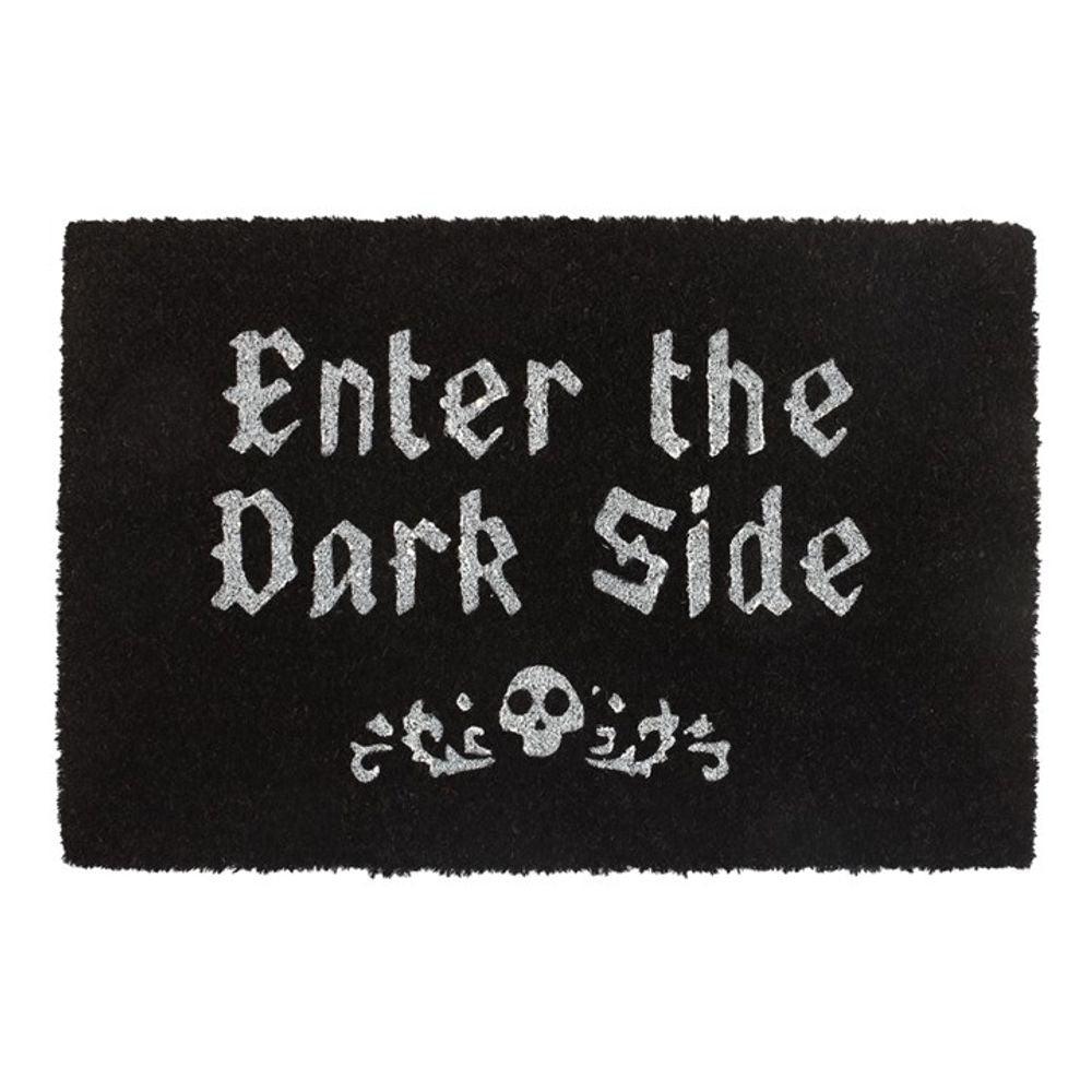 Black Enter The Dark Side Coir Doormat - DuvetDay.co.uk