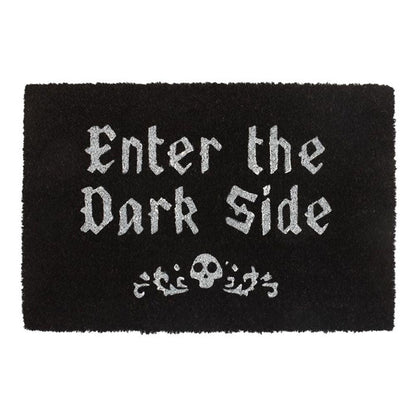 Black Enter The Dark Side Coir Doormat - DuvetDay.co.uk
