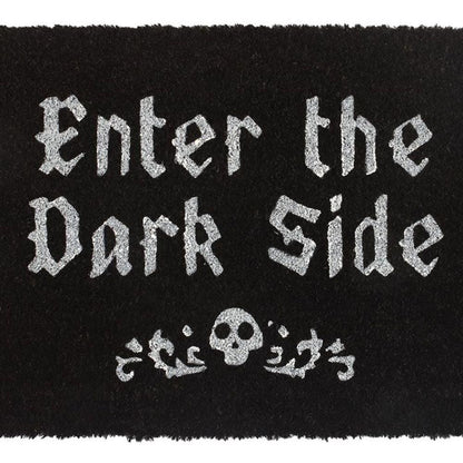 Black Enter The Dark Side Coir Doormat - DuvetDay.co.uk