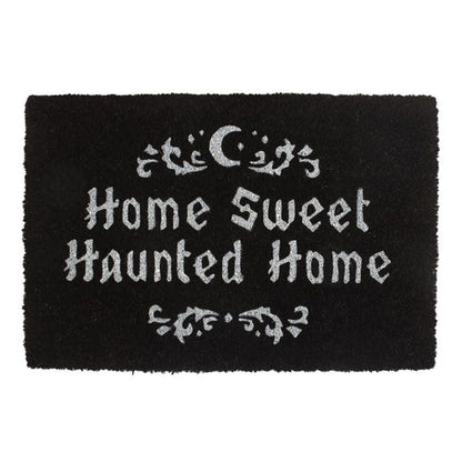 Black Home Sweet Haunted Home Doormat - DuvetDay.co.uk