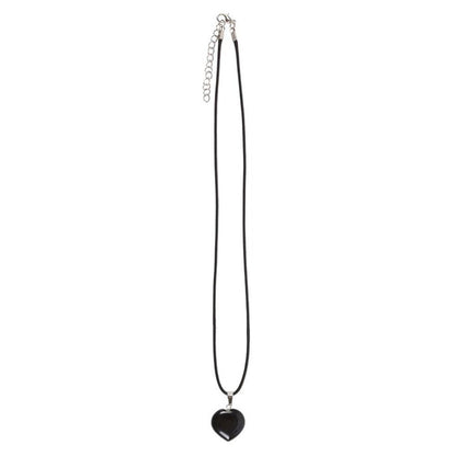 Black Obsidian Healing Crystal Heart Necklace - DuvetDay.co.uk