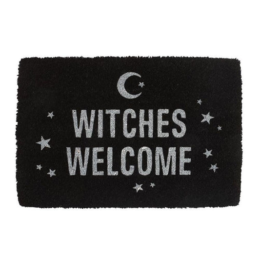 Black Witches Welcome Doormat - DuvetDay.co.uk