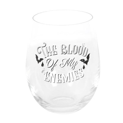 Blood Of My Enemies Stemless Wine Glass - DuvetDay.co.uk