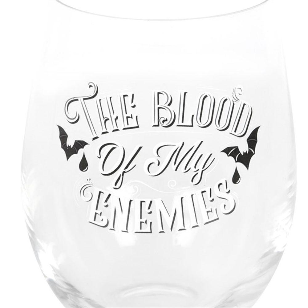 Blood Of My Enemies Stemless Wine Glass - DuvetDay.co.uk