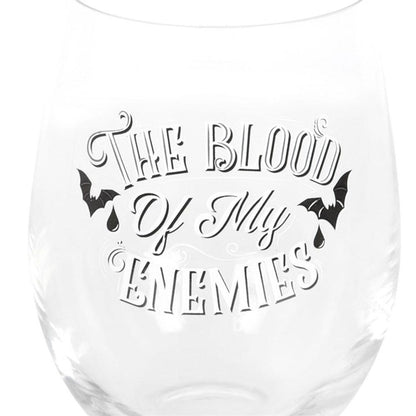 Blood Of My Enemies Stemless Wine Glass - DuvetDay.co.uk