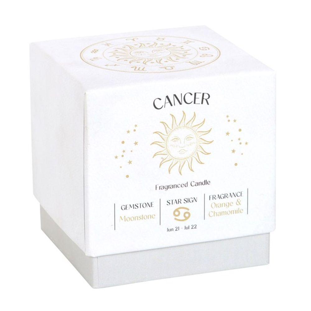 Cancer Orange & Chamomile Gemstone Zodiac Candle - DuvetDay.co.uk