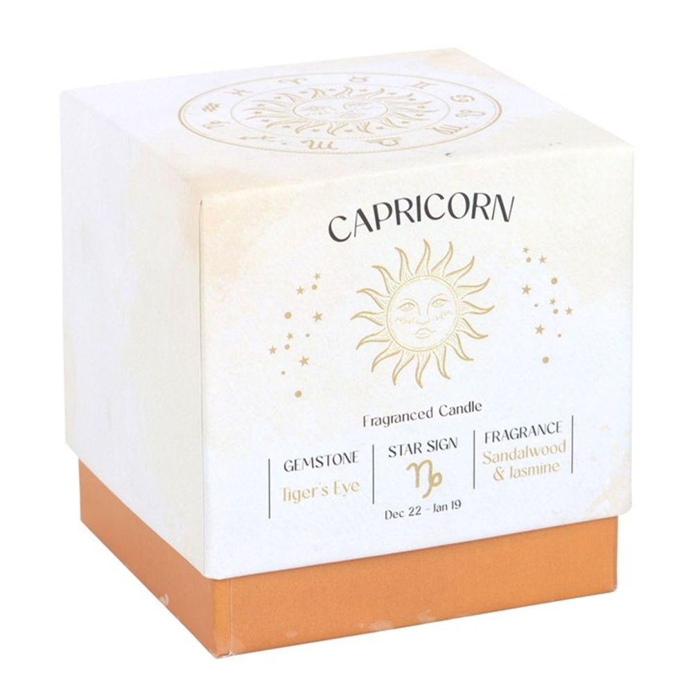 Capricorn Sandalwood & Jasmine Gemstone Zodiac Candle - DuvetDay.co.uk