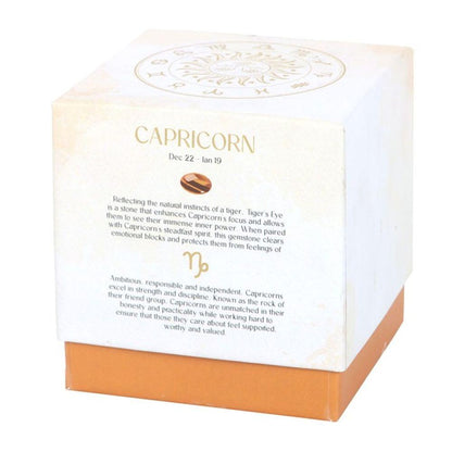 Capricorn Sandalwood & Jasmine Gemstone Zodiac Candle - DuvetDay.co.uk