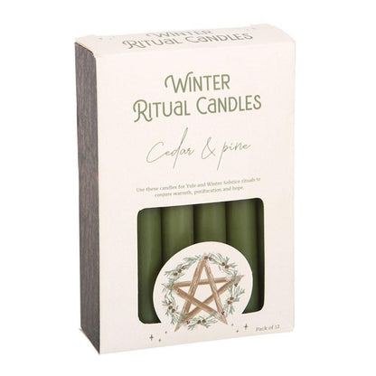 Cedar & Pine Winter Ritual Spell Candles - DuvetDay.co.uk