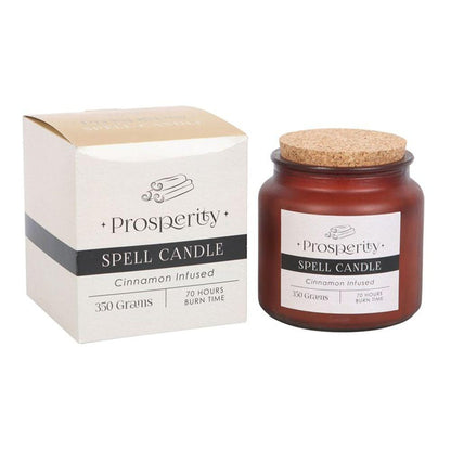 Cinnamon Infused Prosperity Spell Candle - DuvetDay.co.uk