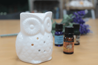Classic White Oil Burner - Tall Owl - DuvetDay.co.uk
