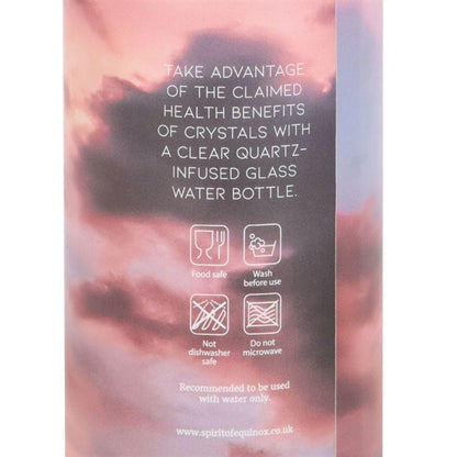 Clear Quartz Body and Soul Glass Water Bottle - DuvetDay.co.uk