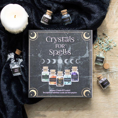 Crystals for Spells Crystal Chip Bottle Gift Set - DuvetDay.co.uk