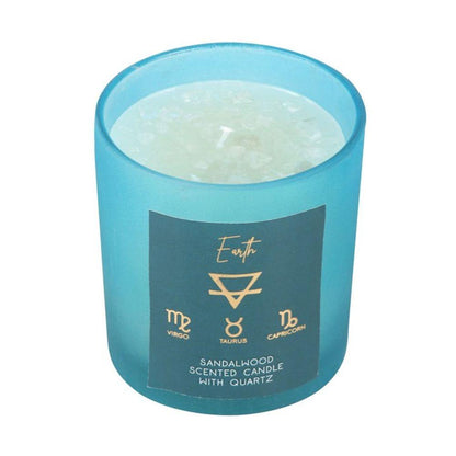 Earth Element Sandalwood Crystal Chip Candle - DuvetDay.co.uk