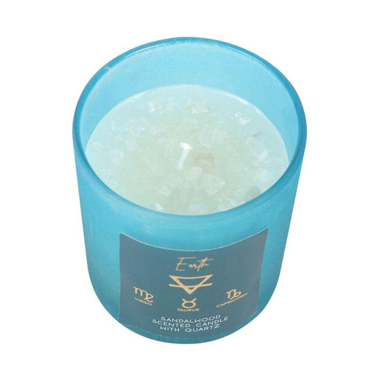 Earth Element Sandalwood Crystal Chip Candle - DuvetDay.co.uk